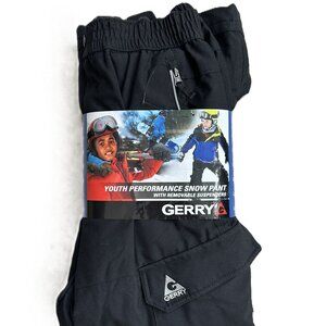 Snow Pants Gerry Youth Large 14/16 Removable suspenders, Scuff guard Black